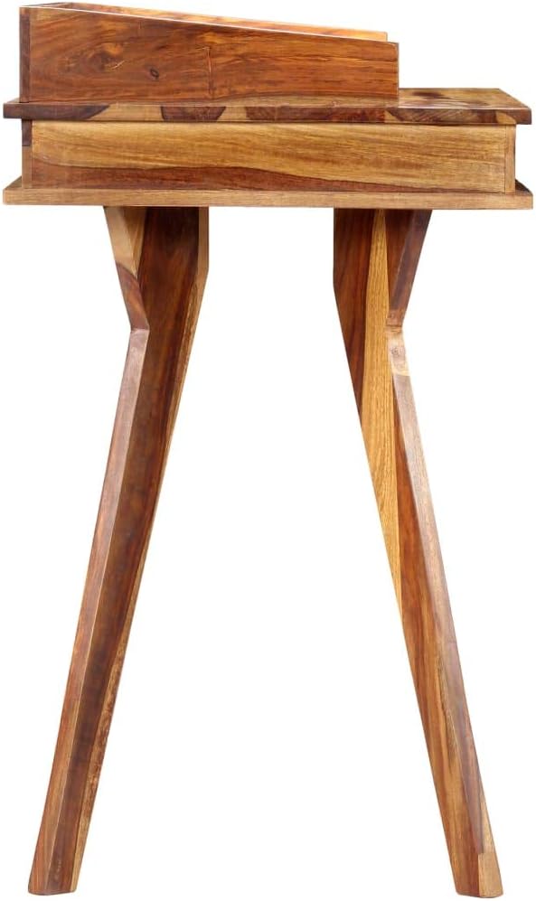 Wooden Writing Computer Desk with 1 Drawer and 3 compartments Home Office Desk Writing Study Table PC Desk Workstation for Bedroom 45.3x19.7x33.5 Solid Sheesham Wood -AA