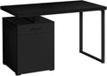Computer Desk Home Office Laptop Workstation Storage Drawers Black Contemporary