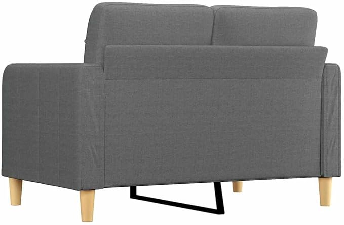 vidaXL Dark Gray 2-Seater Sofa with Polyester Fabric Metal Frame and Comfortable Padding - Compact Design for Modern Home Styles