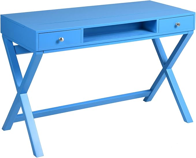 Lift Desk with 2 Drawer Storage Computer Desk with Lift Table Top Adjustable Height Table for Home Office Living RoomBlue