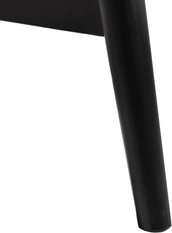 Merax Low-Back Accent Chair Mid Century Modern Upholstered Chair with Curved Backrest for Living Room Bedroom Boucle Fabric Birch Wood Supports 300lbs Black