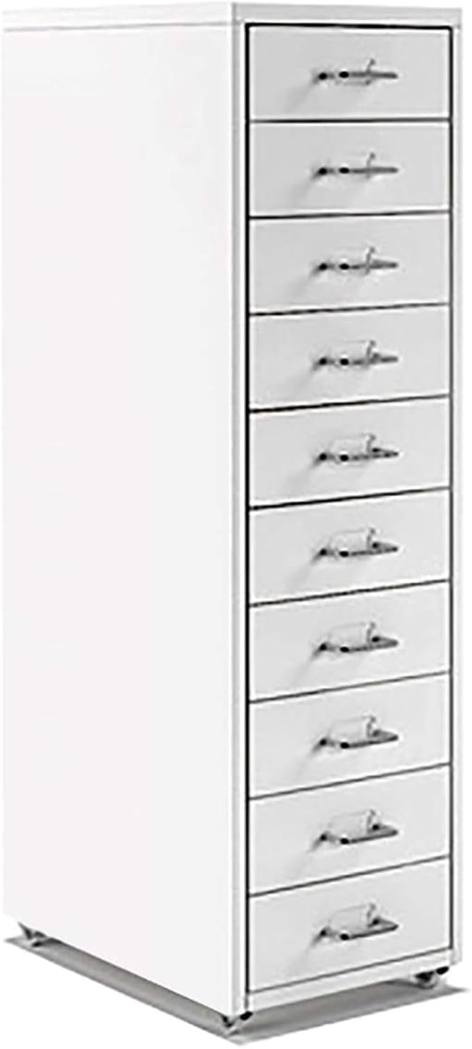 Aimeryup 8-Tier File Cabinet Metal Clip with Wheel Drawer Storage Desk Cabinet Office Study Bedside 41X28X109CM(Size:28X41X109CMColor:A)