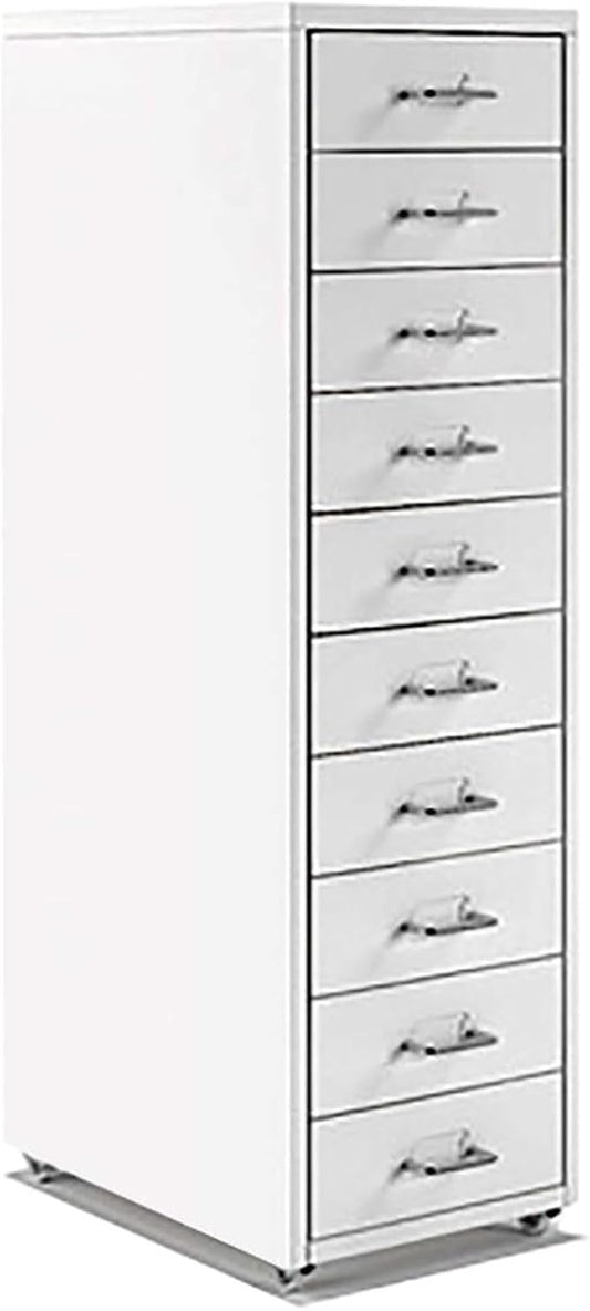 Aimeryup 8-Tier File Cabinet Metal Clip with Wheel Drawer Storage Desk Cabinet Office Study Bedside 41X28X109CM(Size:28X41X109CMColor:A)