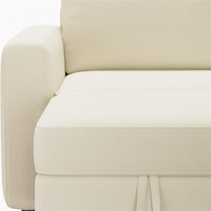 Yaheetech Sectional Sofa L-Shaped Sofa Couch Bed w/Chaise &amp USB Reversible Couch Sleeper w/Pull Out Bed &amp Storage Space Living Room Beige