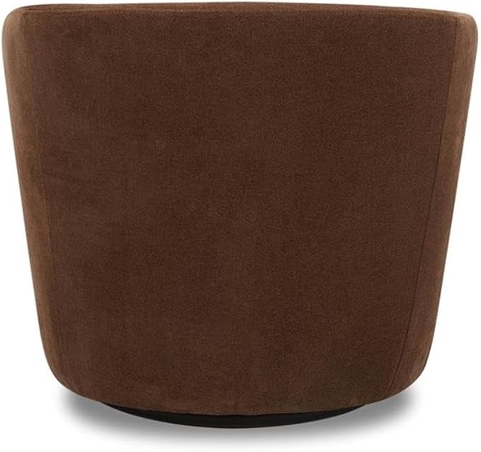 Pemberly Row Modern Upholstered Accent Swivel Chair Rust Finish 31.5 W x 31.5 D x 28 H 100% Woven Polyester Fabric Fully Padded Frame 360-Degree Swivel Cozy Living Room or Bedroom Seating