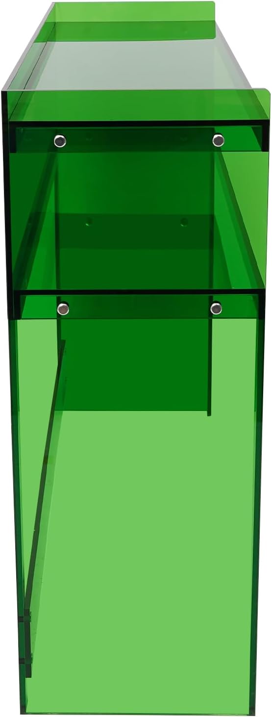 Acrylic Console Table 39.4×11.8×31.5in Laptop Workstation Study Table Modern Home Office Acrylic Console Desk for Living Room Office Entryway Hallway (Green)