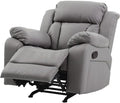 Glory Furniture Daria Faux Leather Rocker Recliner in Gray