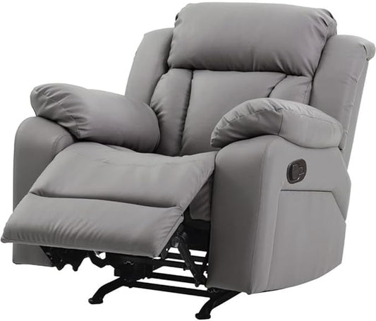 Glory Furniture Daria Faux Leather Rocker Recliner in Gray