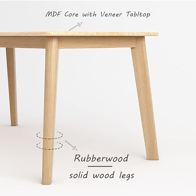 IOTXY Simple Wooden Writing Desk - Modern Minimalist Style PC Laptop Computer Workbench with Solid Wood Legs 39 W Home Office Work Table for TV Stand Music Video Live Broadcast Workstation White