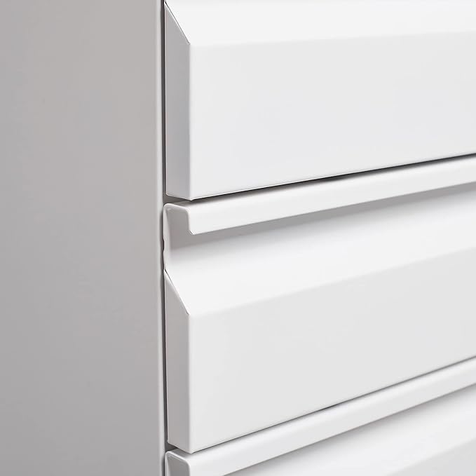 3 Drawer Mobile Locking File Cabinet Rolling Filing Cabinet for LetterA4 Size with 5 WheelsWhite