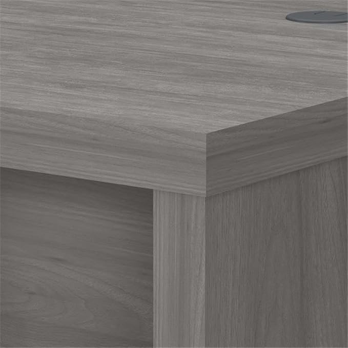 Bush Business Furniture L Shape Desk with Wire Management Echo Collection Corner Computer Table with Quick-to-Assemble Hardware Home Office Credenza 60Wx60Lx30H