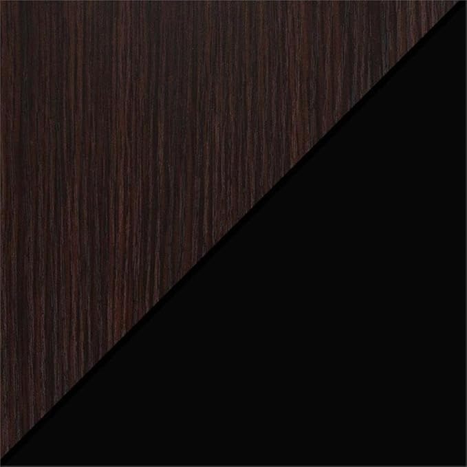 Pemberly Row No-Tools Student Desk 47.25 in x 15.75 in x 30 in Espresso Wood Finish Particleboard Shelves Stainless Steel Legs Easy Assembly Modern Style for Home Office or Dorm Use