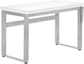 White Laminate &amp Grey Metal Adjustable Standing Desk 48 L Modern Computer Desk for Home Office &amp Work
