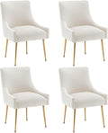 Dining Chairs Set of 4 Modern Velvet Dining Room Chairs with Gold Legs Upholstered Accent Chairs for Living Room/Restaurant/Study Room(Beige)