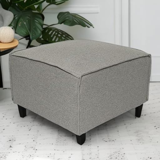 Flash Furniture Bridgetown Fabric Ottoman Module for Sectional Sofa Customizable Modular Couch Ottoman Gray