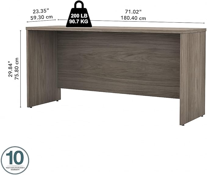 Bush Business Furniture Studio C 72W x 24D Credenza Desk in Modern Hickory