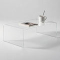 Acrylic Thick Coffee Table for Living Room. 39 Modern Minimalist Rectangular and Clear End Table.Easy to Clean and Safe Rounded Edges (39.4 W x 20 D x 14 H)