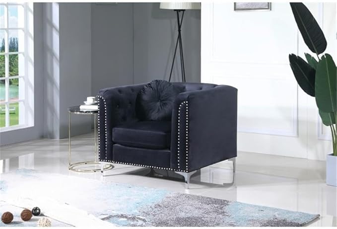 Glory Furniture Pompano Velvet Chair in Black