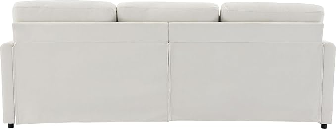89 Oversized Cozy Upholstered 3-Seater Sofa Comfy Cloud Sofa with Detachable Lumbar Pillow Chenille Fabric Cloud Sofa Double Cushion Couch for Living Room (Beige-3c)