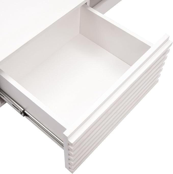 Wall Mounted Desk 60x15.5x9.5 Inch Wall Mount Office Desk with Pull Out Drawer Wall Organizer Table Max. Load Bearing 120lbs (White)