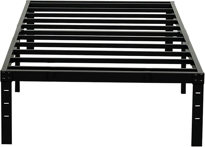 Twin XL Bed Frame 18 inch Tall 3500lbs Heavy Duty Metal Platform with Steel Slats Support 18-inch Bedframe with Ample Storage No Box Spring Needed Sturdy and Noise-Free Black