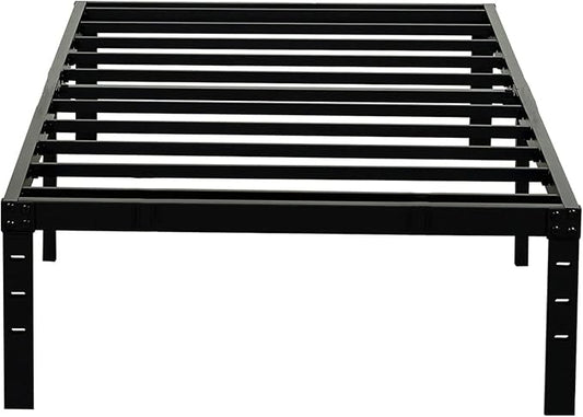 Twin XL Bed Frame 18 inch Tall 3500lbs Heavy Duty Metal Platform with Steel Slats Support 18-inch Bedframe with Ample Storage No Box Spring Needed Sturdy and Noise-Free Black