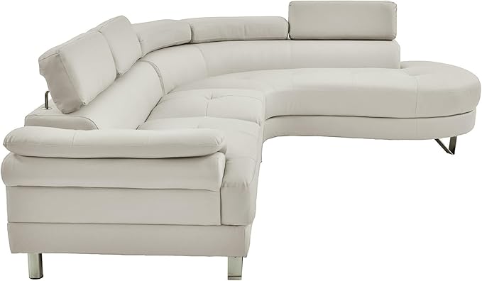 Poundex F6984 Bobkona Isidro Faux Leather sectional