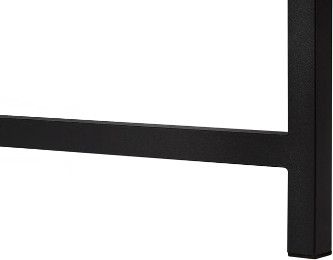 Computer Desk Home Office Corner 58 l L Shape Work Laptop White Marble Look Laminate Black Metal Contemporary Modern