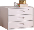 Multi-Layer Drawer Storage Box 3 Drawer Solid Wood Flat File Cabinet With Lockable A4 Treatment Storage Cabinet For Home Desktop Office(Color:B)