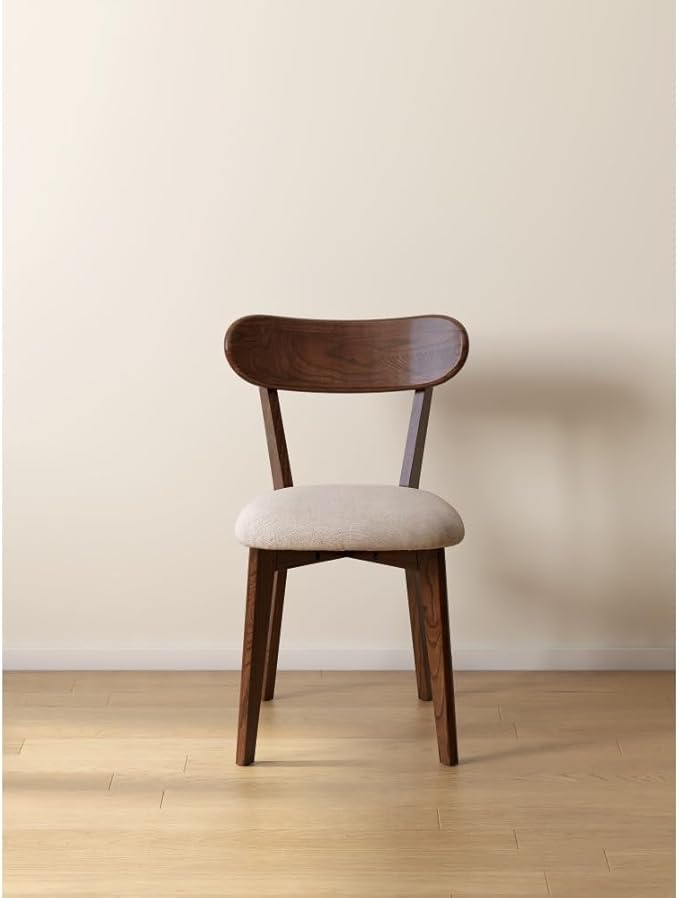 Walnut Color Dining Chair Wooden FAS Grade Oak Natural Wood Made in North America 100% Dirt-Free Wood Chair Solid Chair Table Chair Wooden Living Room Chair Simple and Natural 47.5 * 55.5 * 78cm