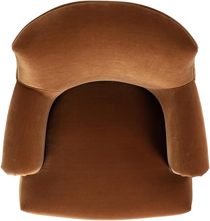 Jennifer Taylor Home Eloise 30 Pleated Sock Arm Accent Armchair Burnt Orange Performance Velvet