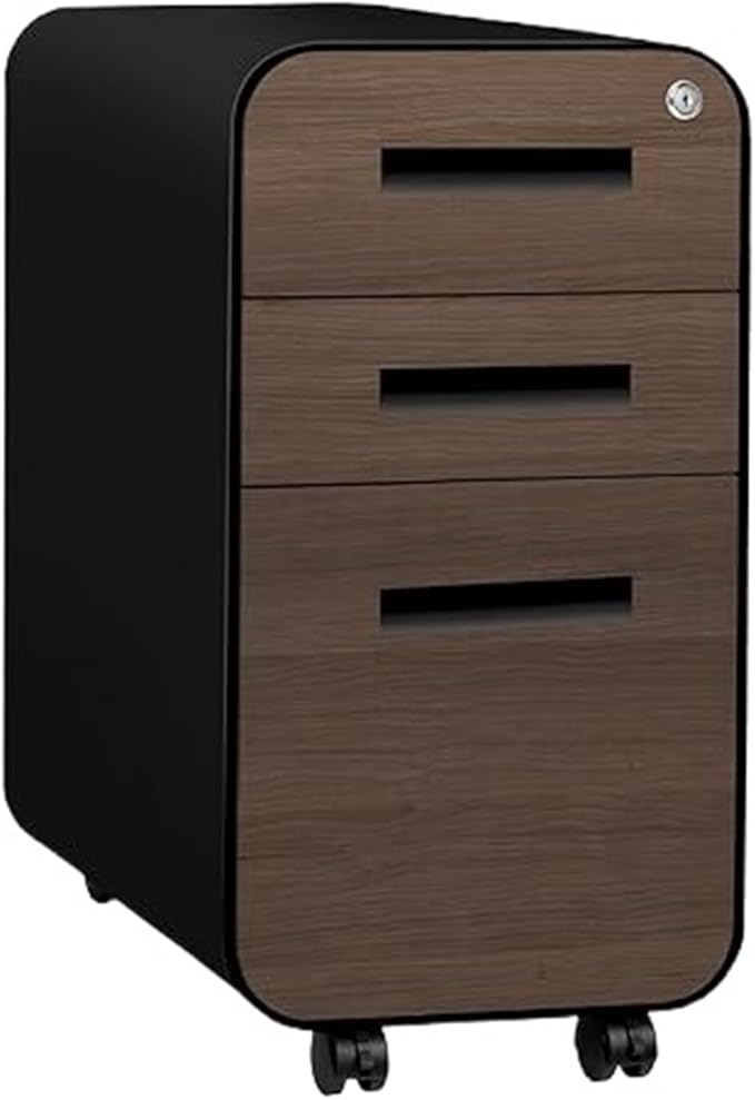 Mobile File Cabinet Slim 3-Drawer Mobile File Cabinet with Lock - Under Desk Metal Filing Legal/Letter Folders(Color3)