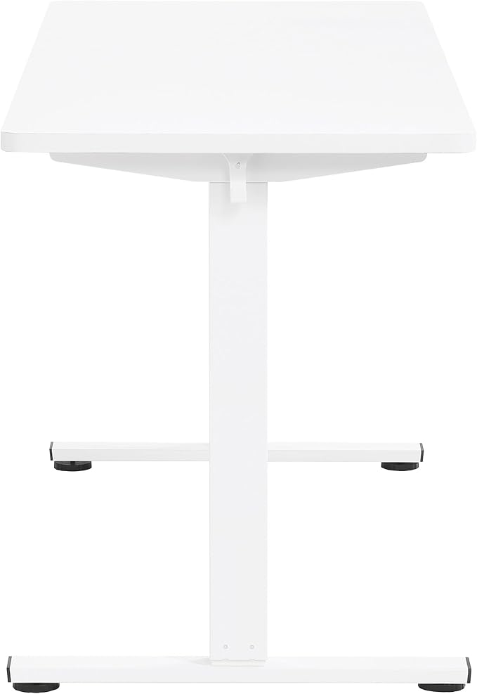 OSP Home Furnishings Primo Sit-to-Stand Electric Height Adjustable Office Desk with Hook White 5 Feet Wide