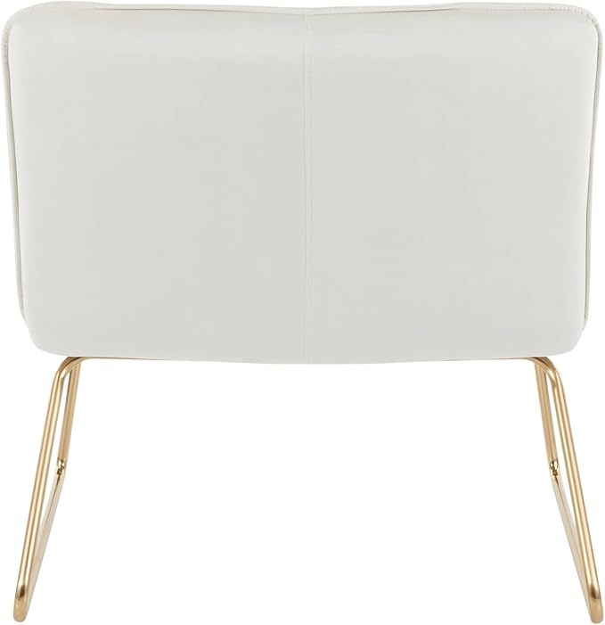 LumiSource Casper Velvet Accent Chair Armless Chair Gold Accent Chair for Living Room Comfy Chair for Bedroom Contemporary Chair