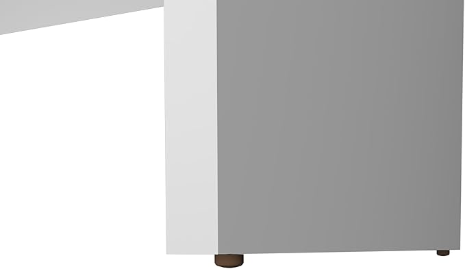 Minimalist Home Office Work Desk with Cable Management White