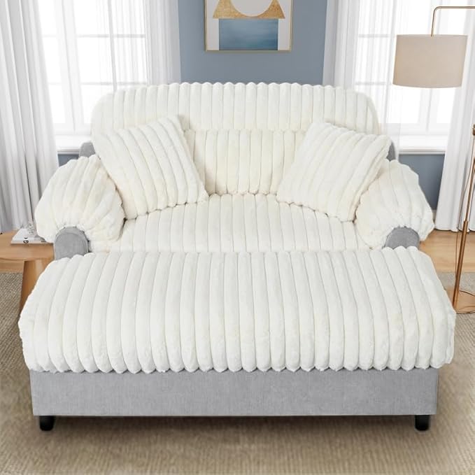 Polibi Modern 65.25 Chaise Lounge Sofa Ultra-Soft Accent Chair with Pocket Spring Cushion Ergonomic Backrest and 2 Pillows Deep Seat for Living Room Beige