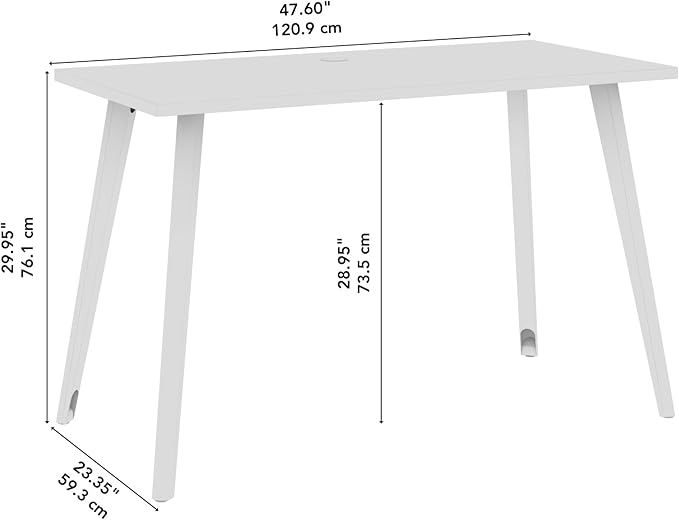 Bush Business Furniture Computer Desk 48 Inch Gaming Table for Home Office Commercial-Grade with Splayed Metal Legs Vista Collection Modern Dark Brown/White