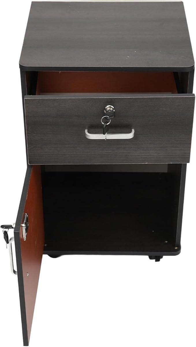 HURRISE High Strength Artificial Board Mobile File Cabinet with Locks Multiple Drawers Sturdy Under Desk Rolling File Cabinet with Wheels for Home Office Tidy Storage with Multilayer