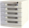 File Cabinet with Lock and Drawers Mobile Multifunctional Cabinet 5 Drawers Office Desk File Storage Cabinet Storage Bookshelf (Grey)
