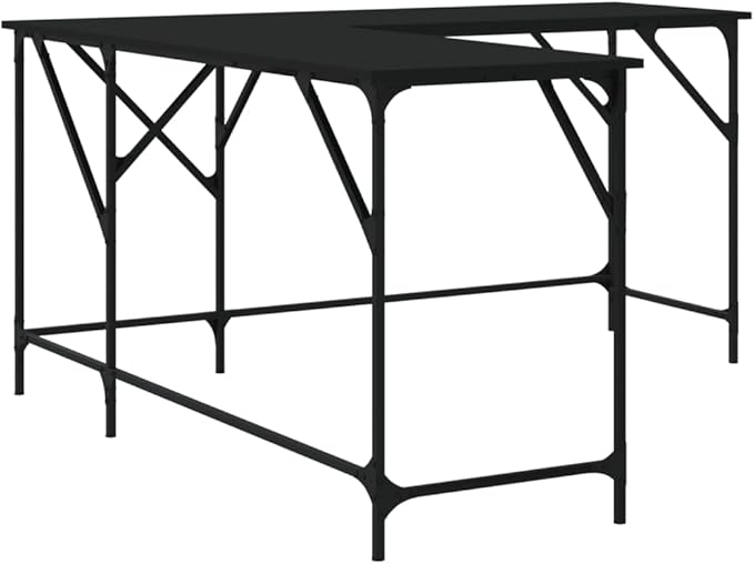 Computer Desk Office Table Writing Table Computer Desk Black 149 x 149 x 75 cm Wood Material