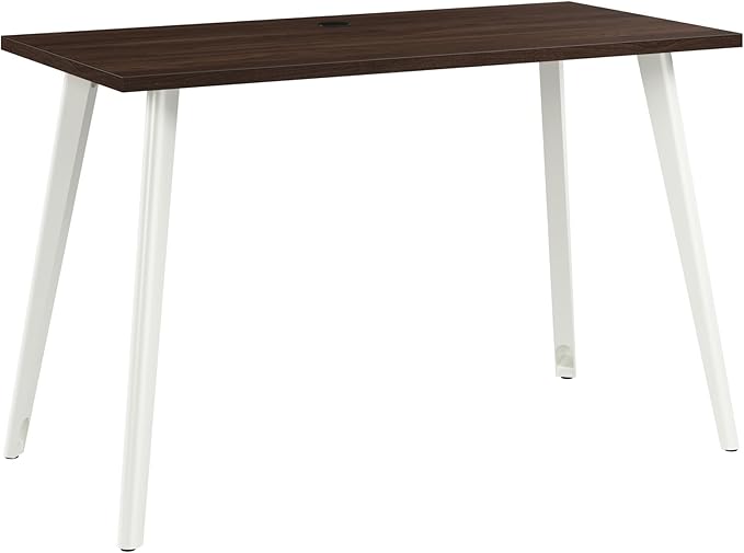 Bush Business Furniture Computer Desk 48 Inch Gaming Table for Home Office Commercial-Grade with Splayed Metal Legs Vista Collection Modern Dark Brown/White