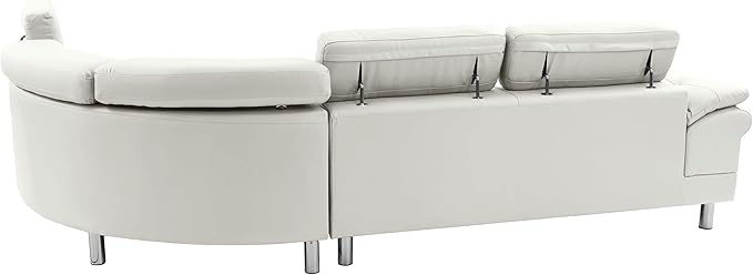 Poundex F6984 Bobkona Isidro Faux Leather sectional
