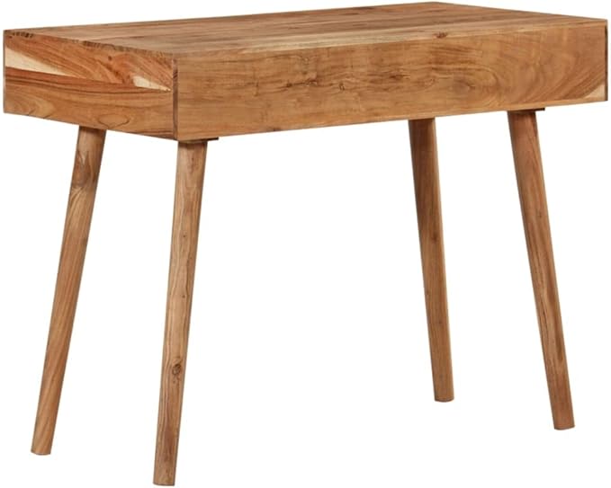 Farmhouse Writing Desk with 2 Drawers 39.3 Wood Computer Desk Study Desk for Home Office Midcentury Laptop Stand Console Table Makeup Vanity Desk Brown