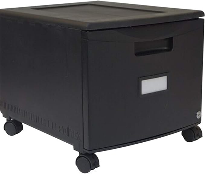 Storex File Cabinet on Wheels 1 Drawer - Black