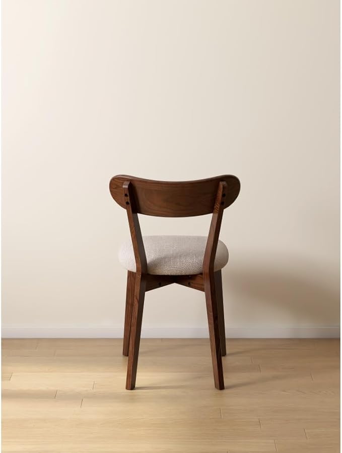 Walnut Color Dining Chair Wooden FAS Grade Oak Natural Wood Made in North America 100% Dirt-Free Wood Chair Solid Chair Table Chair Wooden Living Room Chair Simple and Natural 47.5 * 55.5 * 78cm