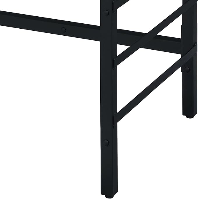 Light Weathered Oak &amp Black Writing Desk with 2 Drawers - Home Office Computer Desk