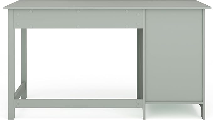 Martha Stewart Hutton Shaker Style Home Office Desk with Storage in Sage with Polished Brass Hardware