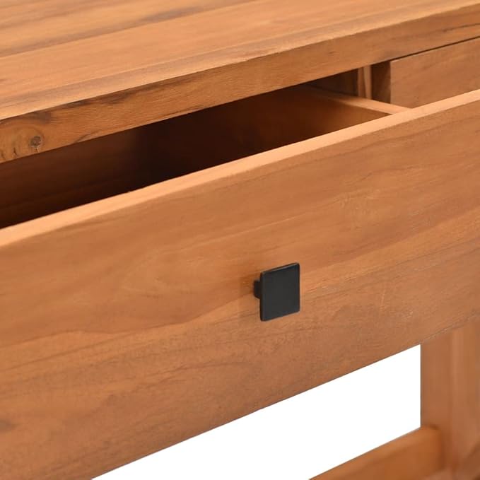 39.4 Inch Computer Home Office Desk with 2 Drawers Wood Console Table Study Writing Table PC Laptop Work Table Workstation for Space Saving Design Rustic Brown