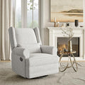 Swivel Recliner Chair with Extra Large Footrest Comfy Upholstered Glider Rocking Chair for Living Room Bedroom and Ofice Grey