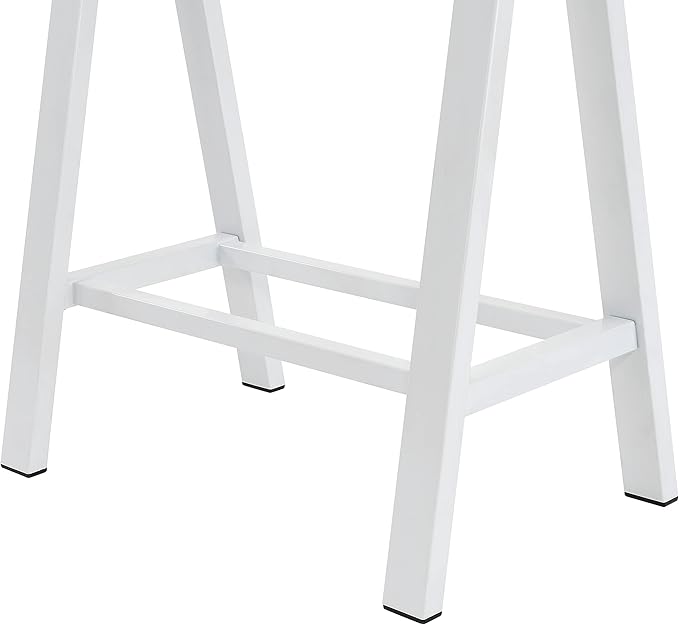 OSP Home Furnishings Middleton 47 Inch Desk with Clear Beveled Glass Top White Base